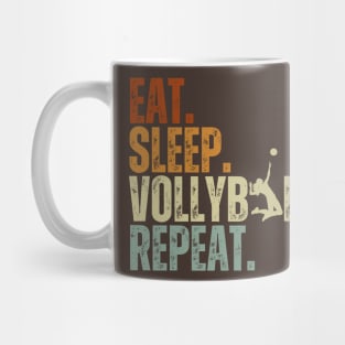 Eat Sleep Volleyball Repeat Kids Adult Women Retro Vintage Mug